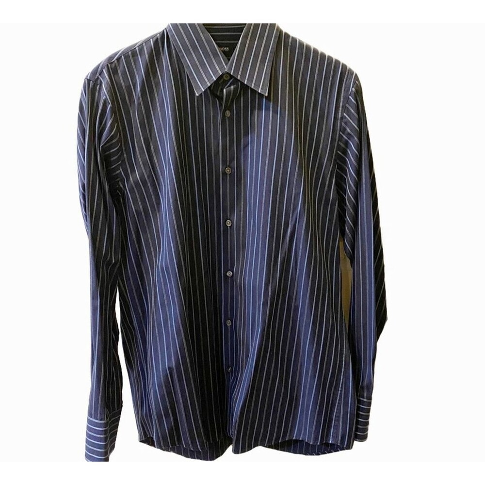 Hugo Boss Dress shirt men's Custom Fit Button Down long sleeve 15 1/2  M work